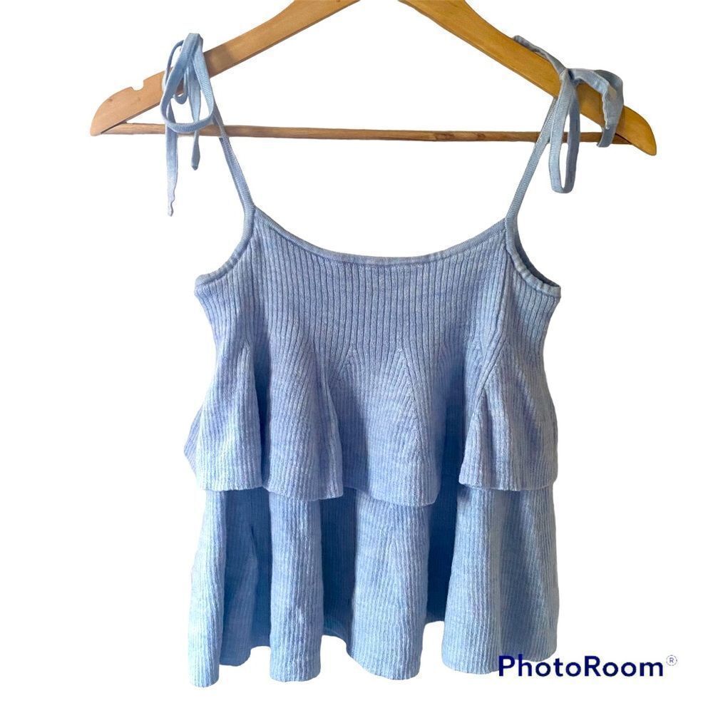 J. Crew Tiered blue merino wool top - Picture 4 of 13